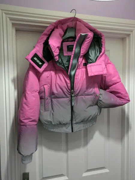 Bershka pink puffer jacket hotsell