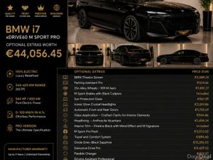 🇮🇪 232BMW i7 400KW XD60 M-SPORT PRO THEATRE RARE - Image 3