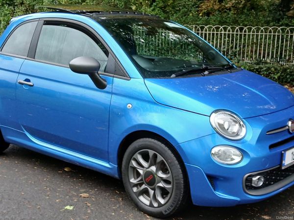 Fiat 500 Hatchback, Petrol, 2018, Blue