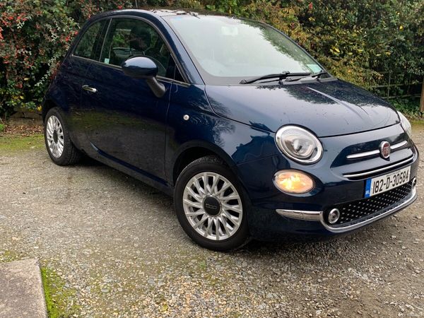 Fiat 500 Hatchback, Petrol, 2018, Blue