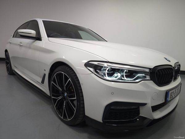 BMW 5-Series Saloon, Petrol Hybrid, 2018, White