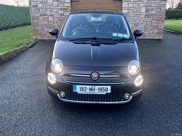 Fiat 500 Hatchback, Petrol, 2018, Black