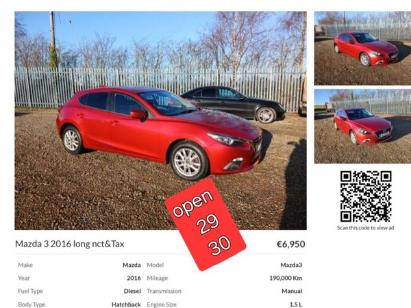 Mazda Mazda3 Hatchback, Diesel, 2016, Red