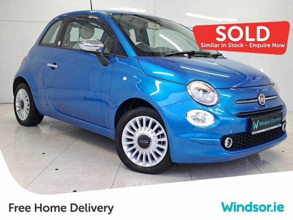 Fiat 500 Hatchback, Petrol, 2018, Blue