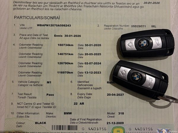 BMW 3-Series Saloon, Diesel, 2009, Black