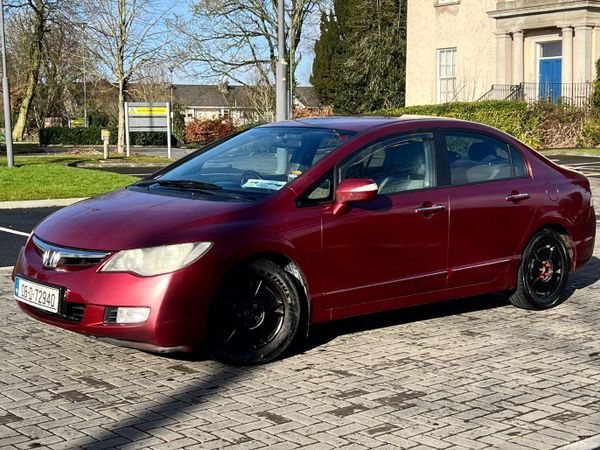 Honda Civic Saloon, Petrol Hybrid, 2008, Red
