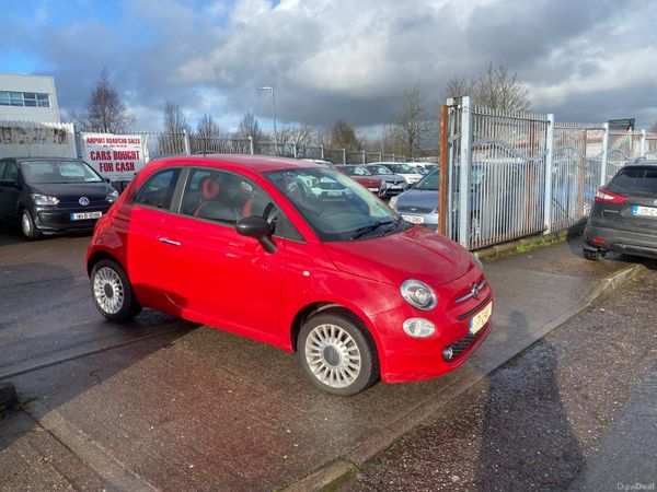 Fiat 500 Hatchback, Petrol, 2017, Red