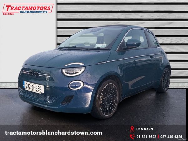 Fiat 500e Convertible, Electric, 2024, Green