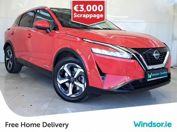 Nissan Qashqai SUV, Petrol Hybrid, 2023, Red