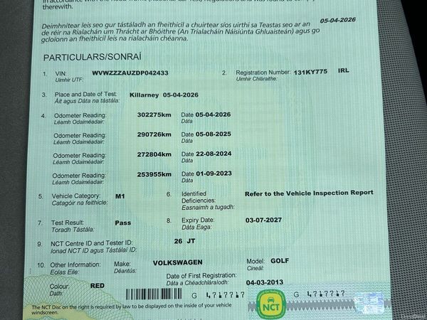 Volkswagen Golf Estate, Diesel, 2013, Red