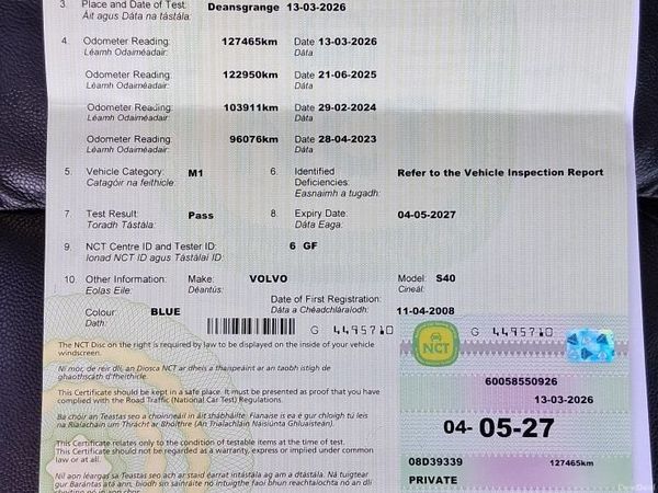 Volvo S40 Saloon, Ethanol Petrol, 2008, Blue