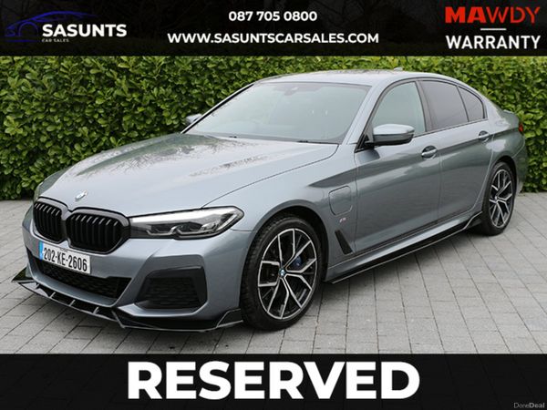 BMW 5-Series Saloon, Petrol Hybrid, 2020, Blue