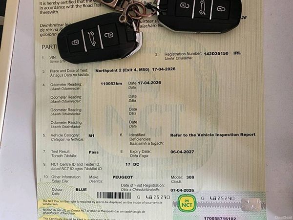 Peugeot 308 Estate, Petrol, 2014, Blue