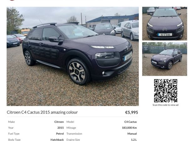 Citroen C4 Cactus Hatchback, Petrol, 2015, Purple