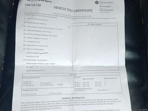 Volkswagen Passat Saloon, Diesel, 2010, Black