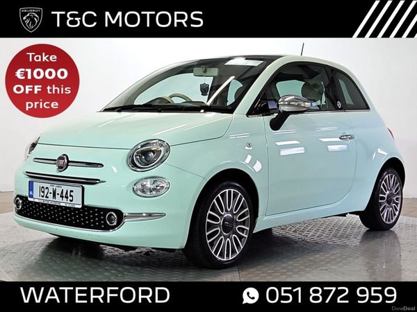 Fiat 500 Hatchback, Petrol, 2019, Green