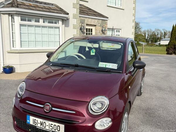 Fiat 500 Hatchback, Petrol, 2016, Red