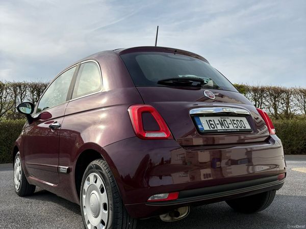 Fiat 500 Hatchback, Petrol, 2016, Red