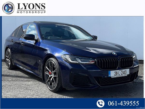 BMW 5-Series Saloon, Petrol Plug-in Hybrid, 2021, Blue