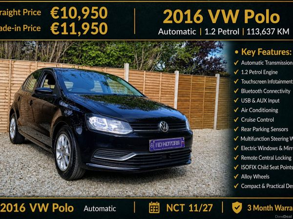 Volkswagen Polo Hatchback, Petrol, 2016, Black