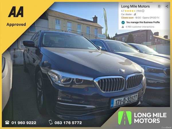 BMW 5-Series Saloon, Diesel, 2017, Blue
