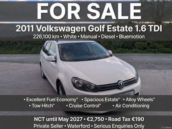 Volkswagen Golf Estate, Diesel, 2011, White