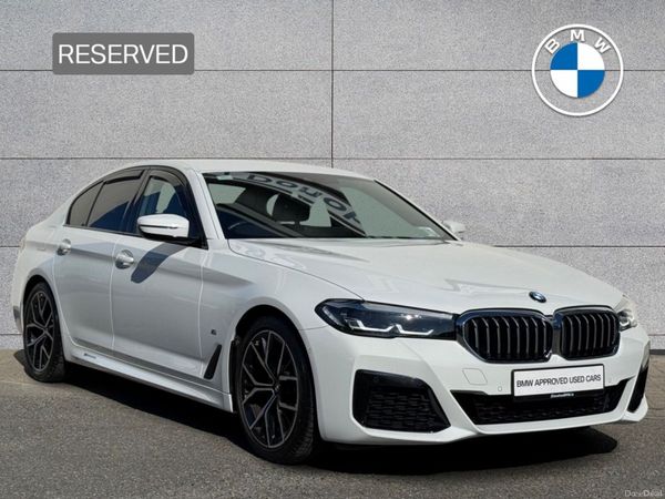 BMW 5-Series Saloon, Diesel Hybrid, 2021, White