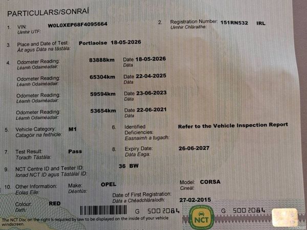 Opel Corsa Hatchback, Petrol, 2015, Red
