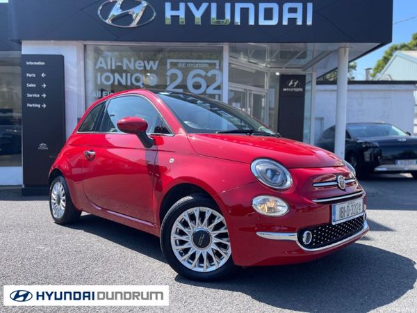 Fiat 500 Hatchback, Petrol, 2018, Red