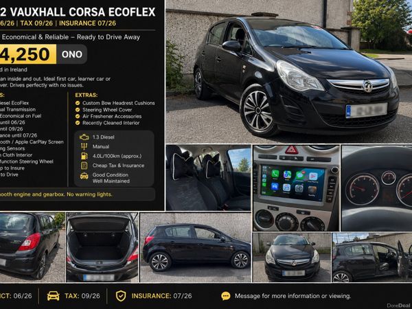 Vauxhall Corsa Hatchback, Diesel, 2012, Black
