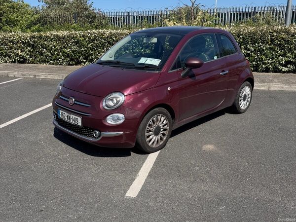 Fiat 500 Hatchback, Petrol, 2016, Red