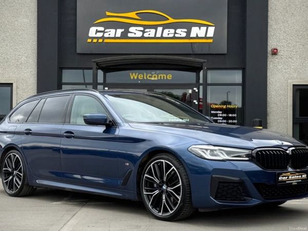 BMW 5-Series Estate, Diesel Hybrid, 2021, Blue