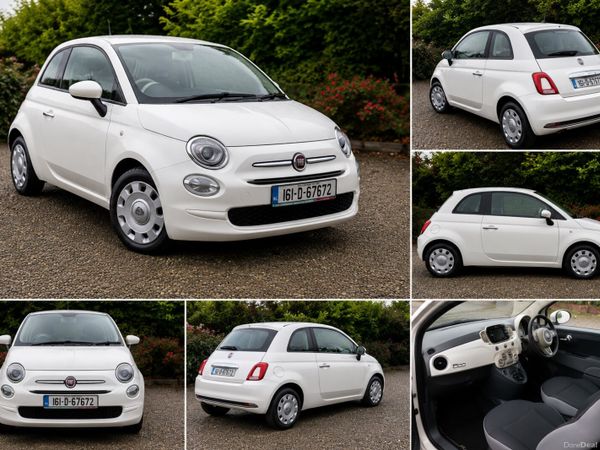 Fiat 500 Hatchback, Petrol, 2016, White