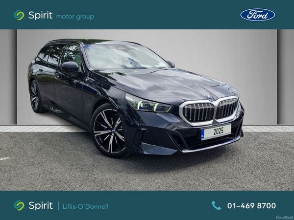 BMW 5-Series Estate, Petrol Hybrid, 2025, Black