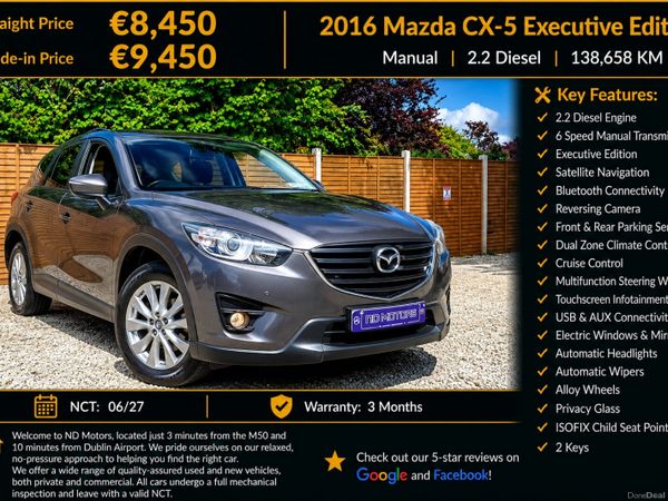 Mazda CX-5 SUV, Diesel, 2016, Brown