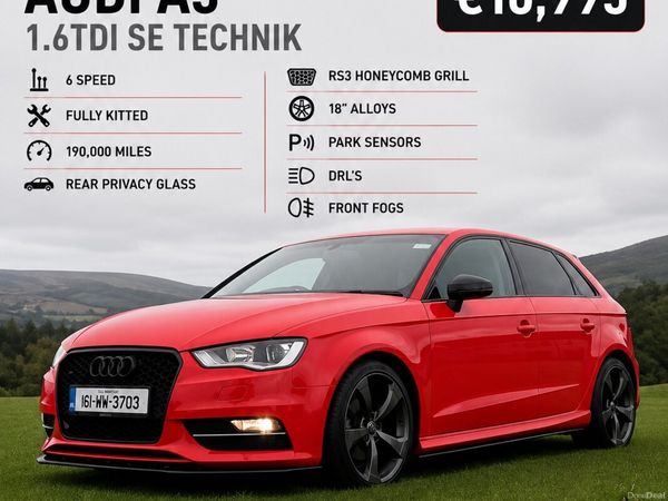 Audi A3 Hatchback, Diesel, 2016, Red