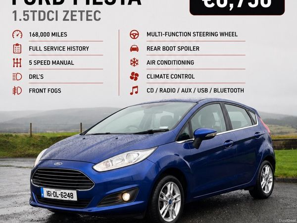 Ford Fiesta Hatchback, Diesel, 2016, Blue