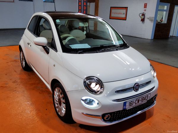 Fiat 500 Hatchback, Petrol, 2016, White