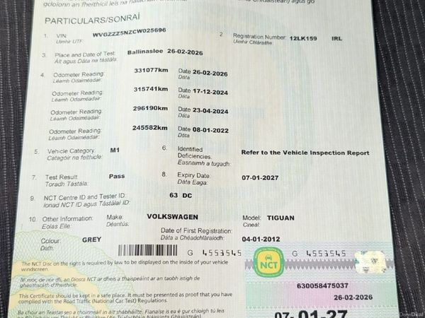 Volkswagen Tiguan SUV, Diesel, 2012, Grey