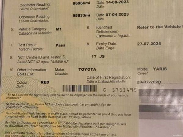 Toyota Yaris Hatchback, Petrol, 2010, Red