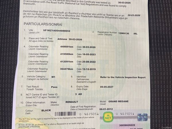 Renault Megane Estate, Diesel, 2012, Black