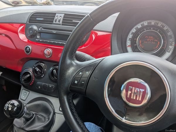 Fiat 500 Hatchback, Petrol, 2011, Red