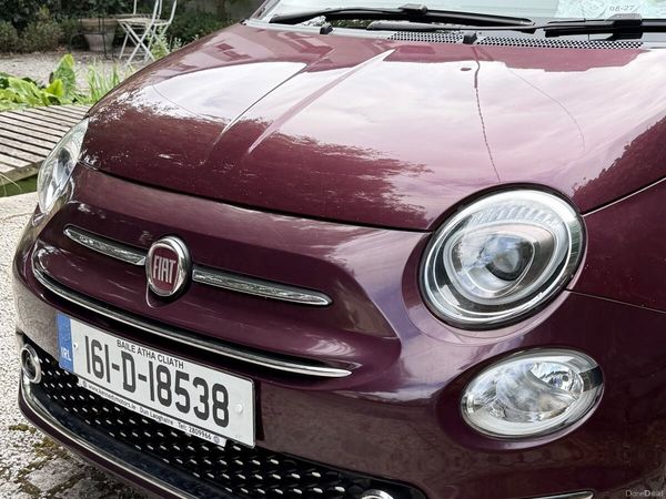 Fiat 500 Hatchback, Petrol, 2016, Red