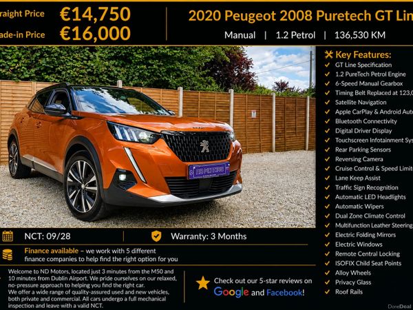Peugeot 2008 MPV, Petrol, 2020, Orange