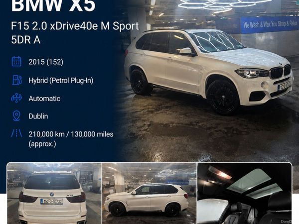 BMW X5 SUV, Petrol Plug-in Hybrid, 2015, White