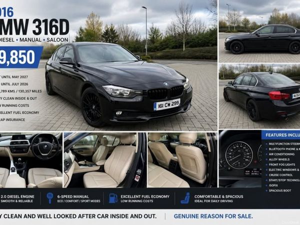BMW 3-Series Saloon, Diesel, 2016, Black
