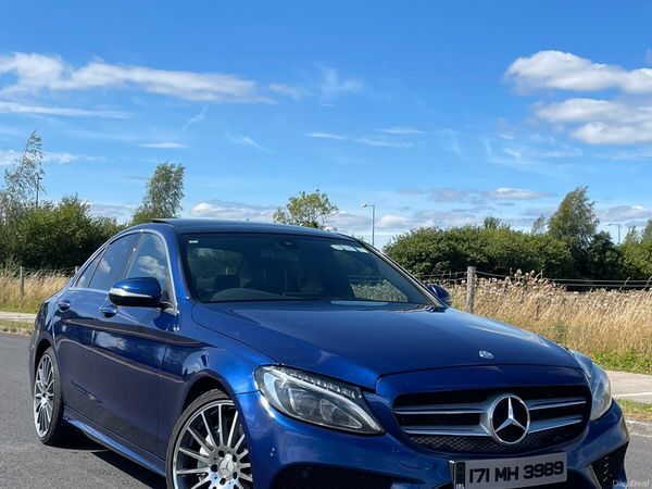 Mercedes-Benz C-Class Saloon, Diesel Hybrid, 2017, Blue