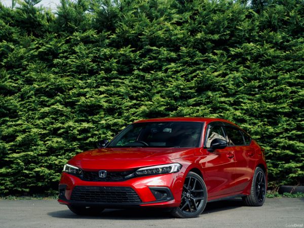 Honda Civic Saloon, Petrol Hybrid, 2023, Red