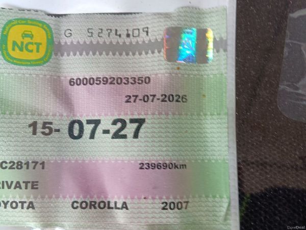 Toyota Corolla Estate/Jeep, Petrol, 2007, Grey