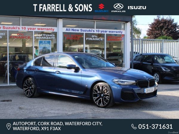 BMW 5-Series Saloon, Petrol Plug-in Hybrid, 2021, Blue